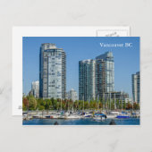 Carte Postale Ville près de la plage Vancouver BC (Devant / Derrière)