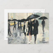 Carte Postale Ville sous la pluie (Devant / Derrière)