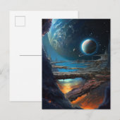 Carte Postale Ville spatiale futuriste de science-fiction (Devant / Derrière)