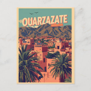 Carte Postale Ville vintage de Ouarzazate kasbah désert du Sahar