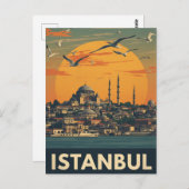 Carte Postale Ville vintage d'Istanbul (Devant / Derrière)