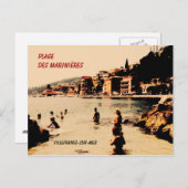 Carte Postale Villefranche-sur-Mer, plage, (Devant / Derrière)