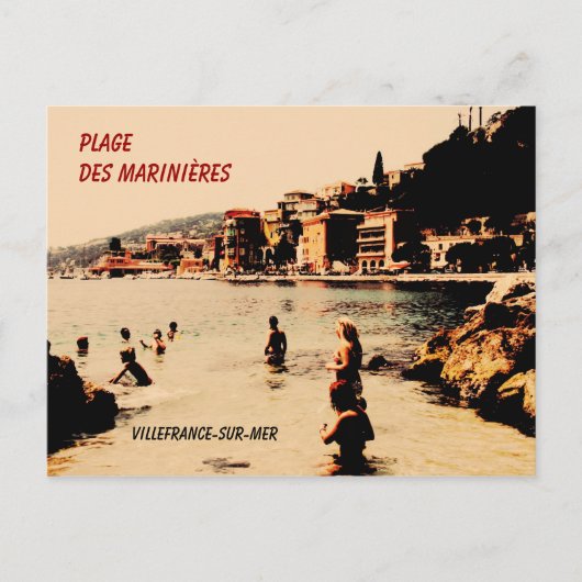 Carte Postale Villefranche-sur-Mer, plage, (Devant)