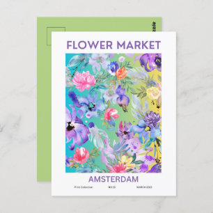 Carte Postale Villes du marché aux fleurs du monde Amsterdam