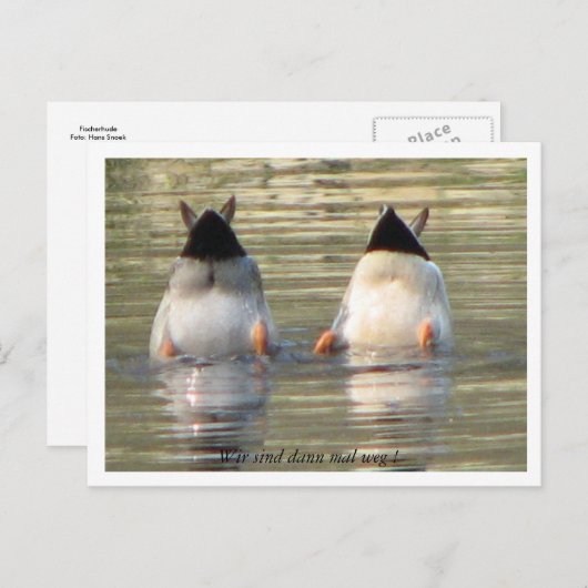 Carte Postale Vin à vent dann mal weg ! (Devant / Derrière)