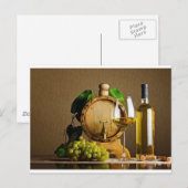 Carte Postale Vin blanc sur la table (Devant / Derrière)