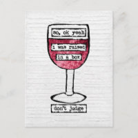 Carte postale Vin Box - Vin drôle