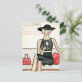 Carte Postale Vin de boisson fashionista (Debout devant)