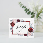 Carte Postale Vin de Bourgogne Dusty Blue Ardoise Floral Wedding (Debout devant)