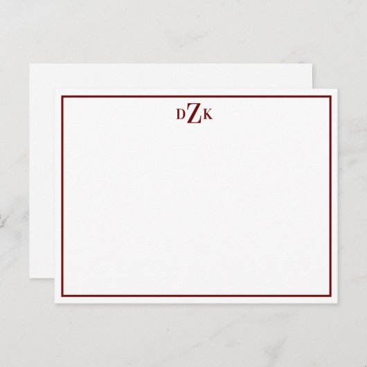 Carte Postale Vin et blanc Sophistiqué Elégant Note Plat (Devant / Derrière)