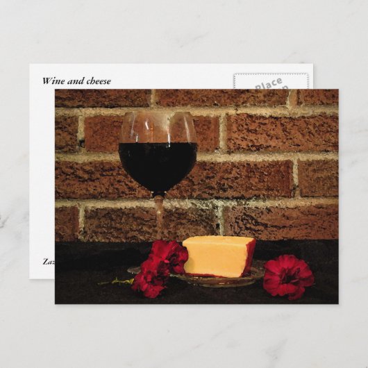 Carte Postale Vin et fromage (Devant / Derrière)