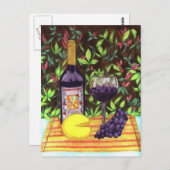 Carte postale Vin et fromage (Devant / Derrière)