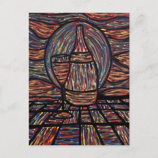 Carte postale Vin et Verre à Vin Abstrait (Devant)