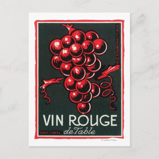 Carte Postale Vin Rouge De Table LabelEurope (Devant)