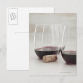 Carte Postale Vin rouge en verres acaules (Devant / Derrière)