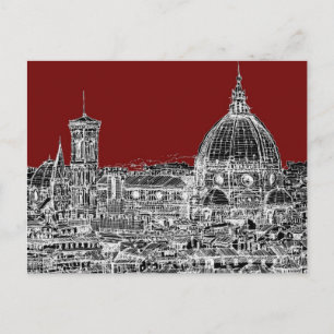 Carte Postale Vin rouge Florence dome