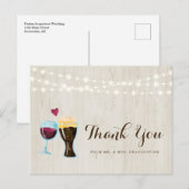 Carte Postale Vin Rustique personnalisé & Merci Mariage de bière (Devant / Derrière)