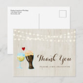 Carte Postale Vin Rustique personnalisé & Merci Mariage de bière (Devant / Derrière)