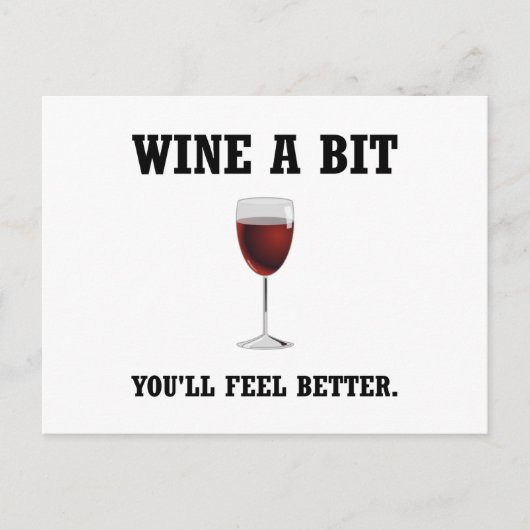 Carte Postale Vin Se Sent Mieux (Devant)