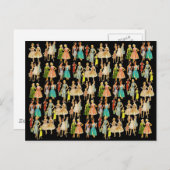 Carte Postale Vinatge, mode féminine (Devant / Derrière)