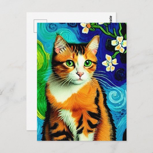 Carte postale Vincent Cat Gogh (Devant / Derrière)