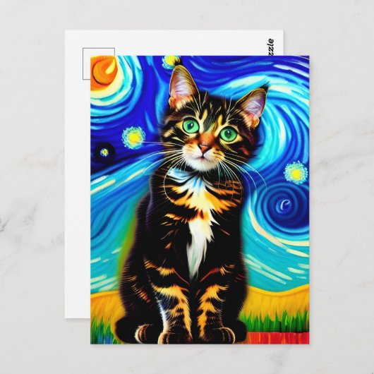 Carte postale Vincent Cat Gogh (Devant / Derrière)