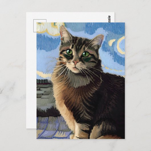 Carte postale Vincent Cat Gogh (Devant / Derrière)