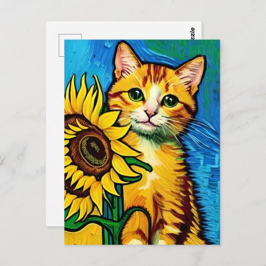 Carte postale Vincent Cat Gogh (Devant / Derrière)