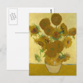 Carte Postale Vincent Van Gogh 15 Peinture de tournesols (Devant / Derrière)