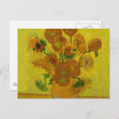 Carte Postale Vincent Van Gogh 15 Peinture de tournesols (Devant / Derrière)