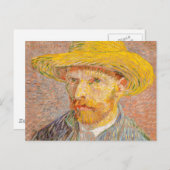 Carte Postale Vincent Van Gogh Auto-portrait peinture impression (Devant / Derrière)