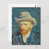 Carte Postale Vincent Van Gogh Autoportrait avec Grey Felt Casqu (Devant / Derrière)