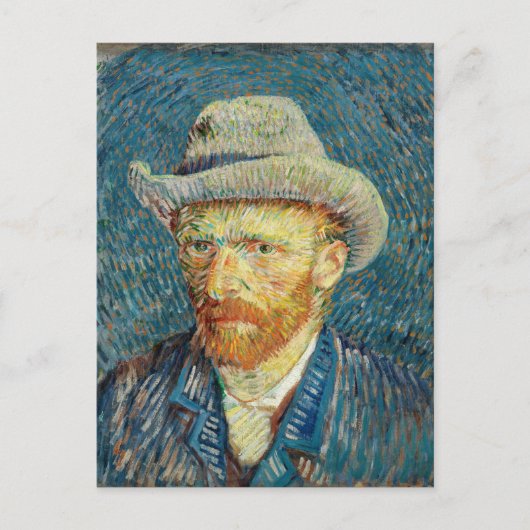 Carte Postale Vincent Van Gogh Autoportrait avec Grey Felt Casqu (Devant)