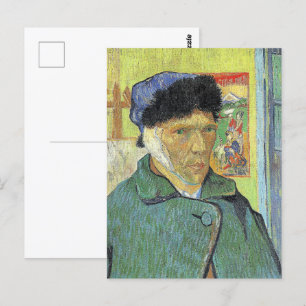 Carte Postale Vincent van Gogh, Autoportrait avec oreille nue,