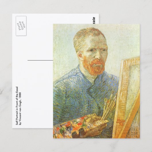 Carte Postale Vincent van Gogh - Autoportrait devant un chevalet (Devant / Derrière)