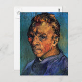 Carte Postale Vincent van Gogh Autoportrait sans barbe (Devant / Derrière)