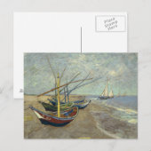 Carte Postale Vincent van Gogh - Bateaux de pêche sur la plage (Devant / Derrière)