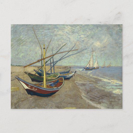 Carte Postale Vincent van Gogh - Bateaux de pêche sur la plage (Devant)