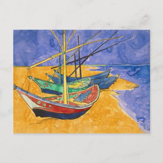 Carte Postale Vincent van Gogh | Bateaux de pêche sur la plage (Devant)
