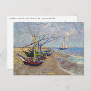 Carte Postale Vincent van Gogh - Bateaux de pêche sur la plage