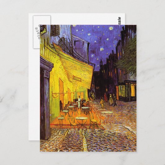 Carte Postale Vincent Van Gogh Café Terrasse Au Night Fine Art (Devant / Derrière)
