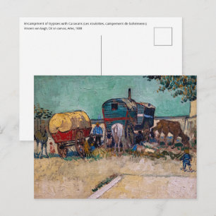 Carte Postale Vincent Van Gogh - Caravanes, camp tsigane près d'
