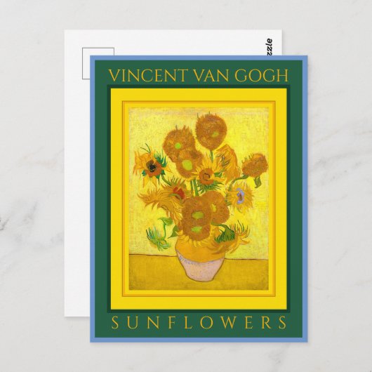 CARTE POSTALE VINCENT VAN GOGH ...CARTE POSTCARD SUNFLOWERS (Devant / Derrière)