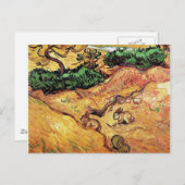 Carte Postale Vincent Van Gogh - Champ Avec Deux Lapins Art Fine (Devant / Derrière)