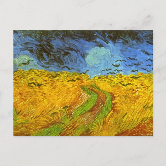 Carte Postale Vincent van Gogh Champ de blé avec corbeaux (Devant)