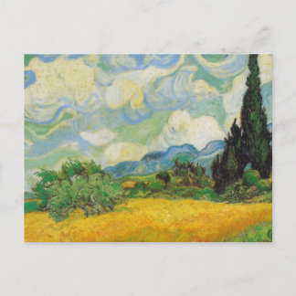 Carte Postale Vincent Van Gogh - Champ de blé avec cyprès