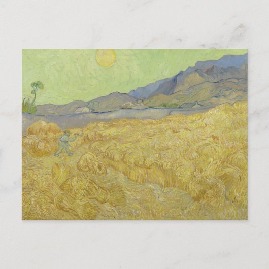 Carte Postale Vincent Van Gogh, Champ de blé avec un moissonneur (Devant)