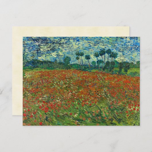 Carte Postale Vincent Van Gogh Champ de pavot (Devant / Derrière)