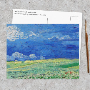 Carte Postale Vincent van Gogh - Champs de blé sous des nuages o