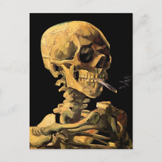 Carte Postale Vincent Van Gogh - Crâne à la cigarette allumée (Devant)
